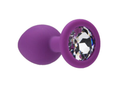 Loving Joy Jewelled Silicone Butt Plug Purple -Small