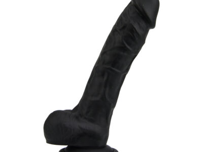 Loving Joy 8 Inch Realistic Silicone Dildo with Suction Cup and Balls Black
