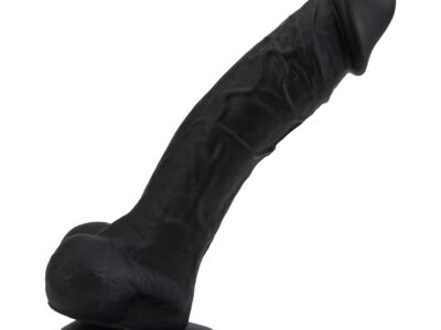 Loving Joy 9 Inch Realistic Silicone Dildo with Suction Cup and Balls Black