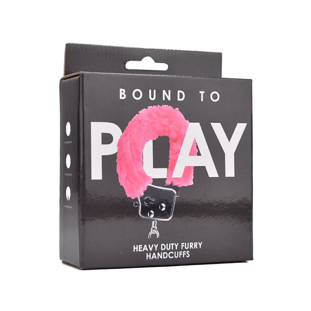 Bound to Play. Heavy Duty Furry Handcuffs Pink - Image 5