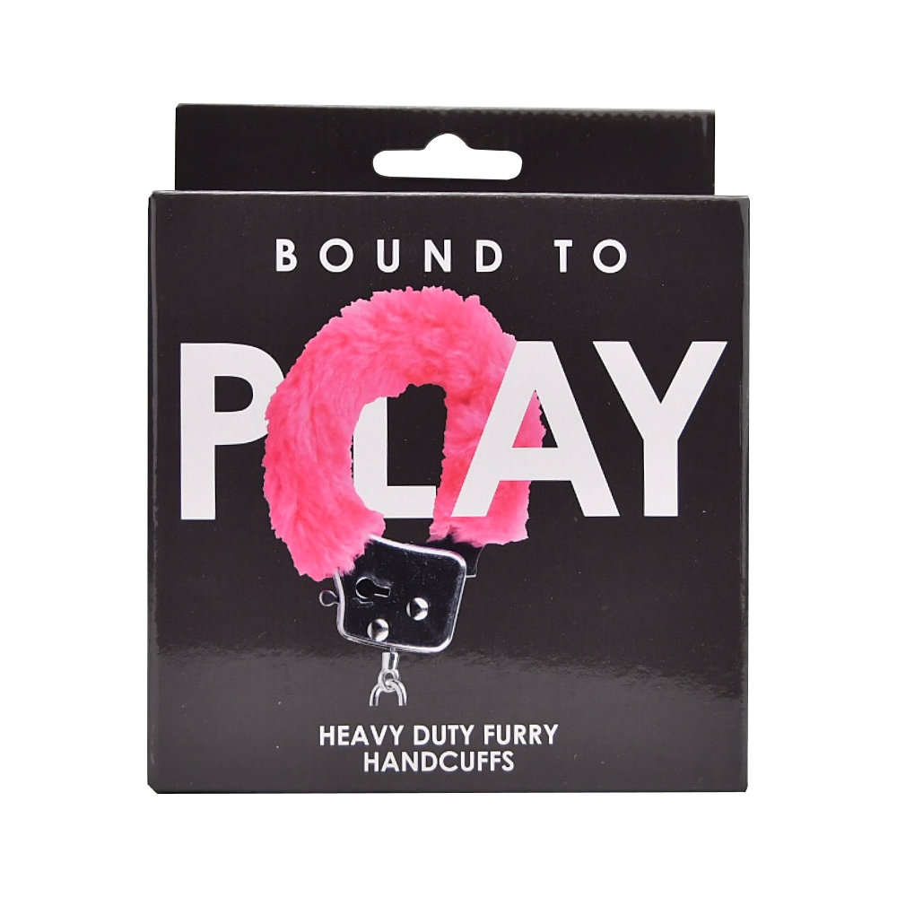 Bound to Play. Heavy Duty Furry Handcuffs Pink - Image 4