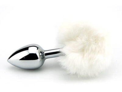 Furry Fantasy White Bunny Tail Butt Plug