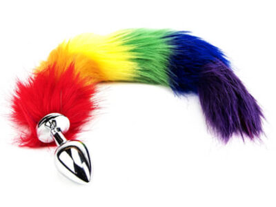 Furry Fantasy Rainbow Tail Butt Plug Furry Fantasy Rainbow Tail Butt Plug