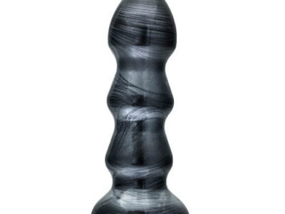 Jet Black Jack Large Ribbed Butt Plug 7 inches Jet Black Jack Large Ribbed Butt Plug 7 inches