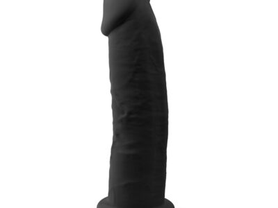 SilexD 9 inch Realistic Girthy Silicone Dual Density Dildo with Suction Cup Black