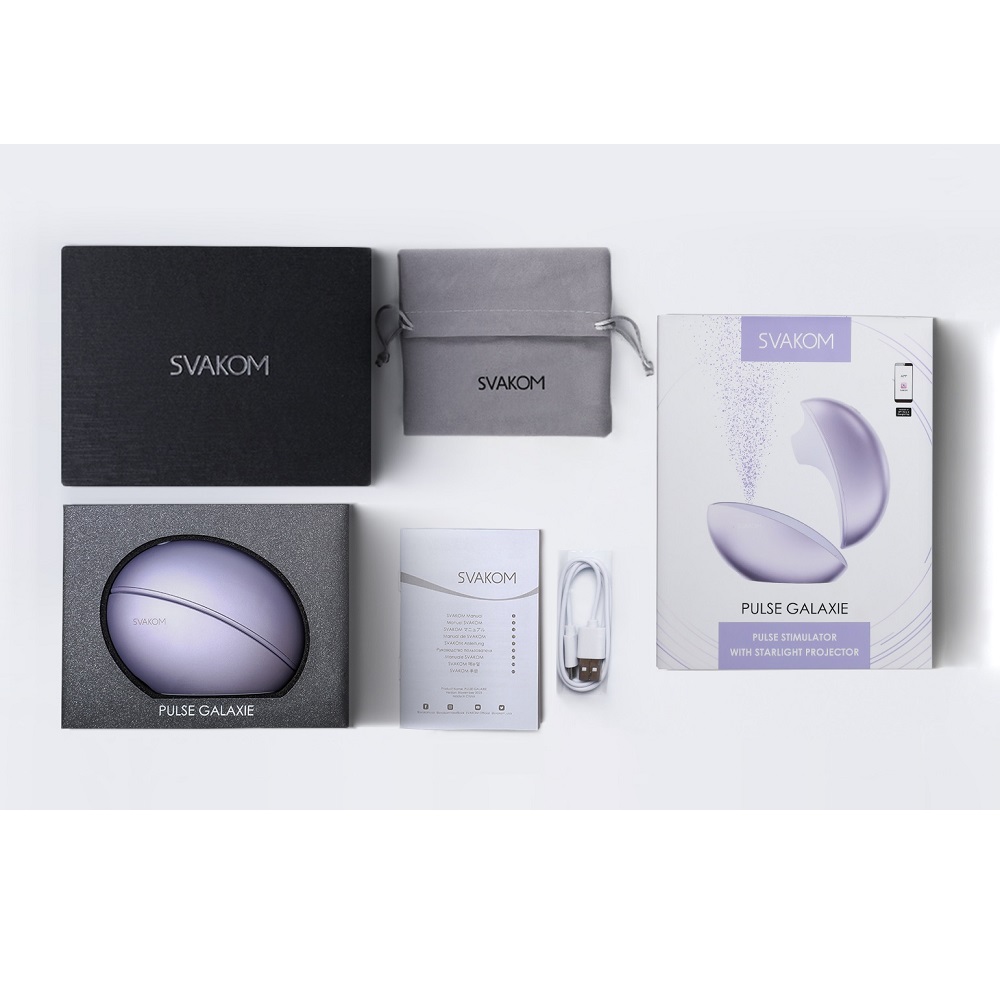 Svakom Galaxie Suction Vibrator with Mood Projector Metallic Lilac - Image 15