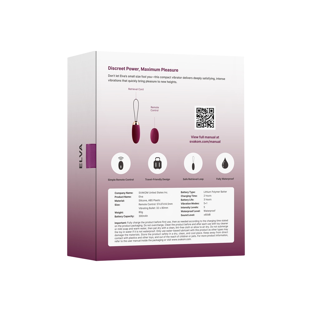 Svakom Elva Remote Control Vibrating Bullet - Red - Image 17
