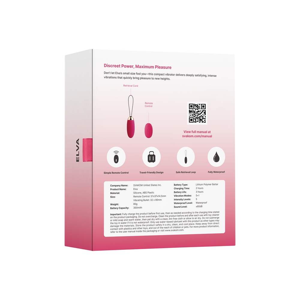 Svakom Elva Remote Control Vibrating Bullet - Red - Image 20